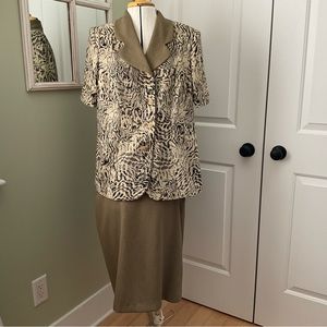 VIDI VICI BY MR.SAM, ANIMAL PRINT SKIRT SUIT, SIZE: L